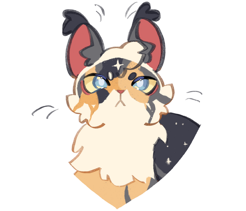 Flat Color Cat Bust