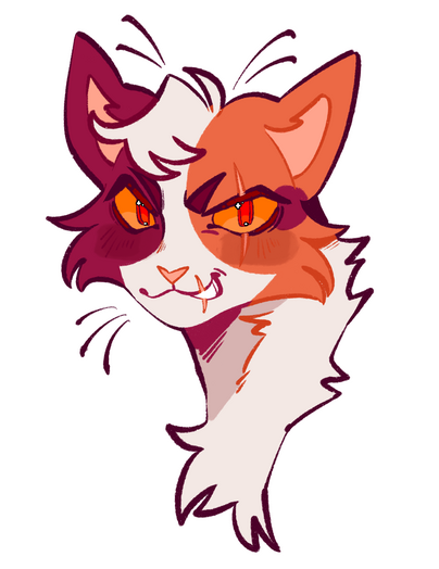 Flat Color Cat Bust